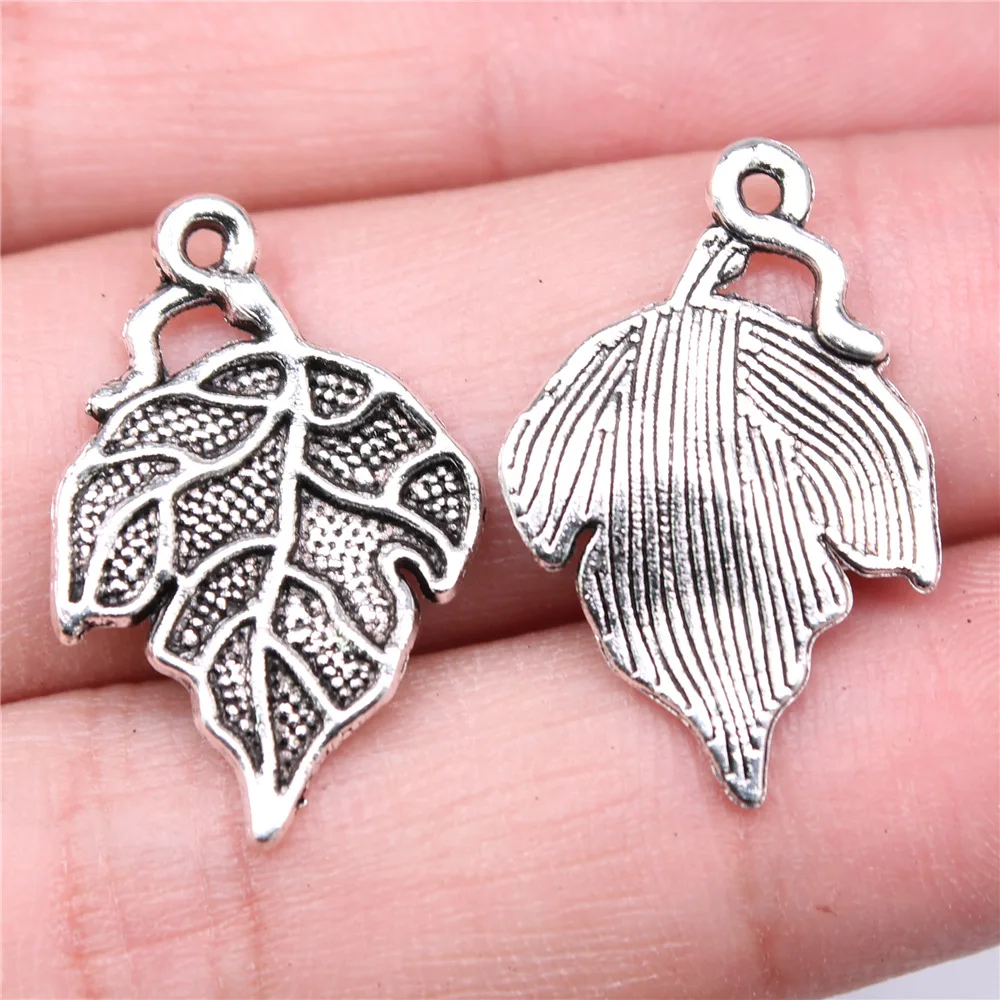 100 Ciondoli Per Collane Fai Da Te A Forma Di Piante, Alberi E Fiori - DangLingJewelry, Lega Argento Anticato, 10-22mm, Ideali Per Bigiotteria - 4