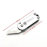 1pcs Stainless Steel Mini Gear Knife Sharp Portable Pocket Folding Knife Key Chain Pendant Unpacking Express Tool 2