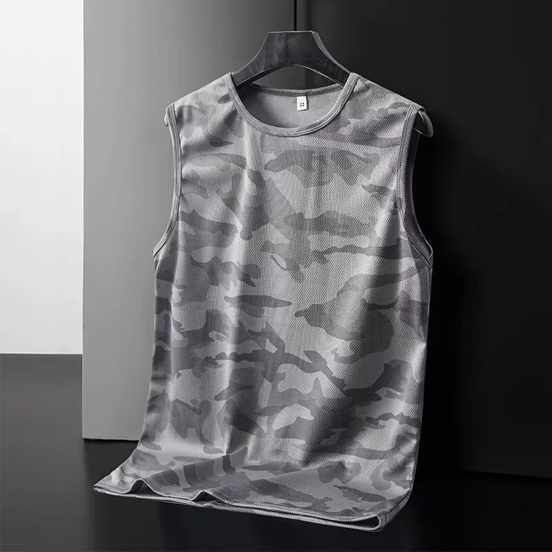 Men's Camouflage Work Vest Ice Silk Loose Fit Summer Youth Faion Breathable Moisture ng Construction Site Wear
