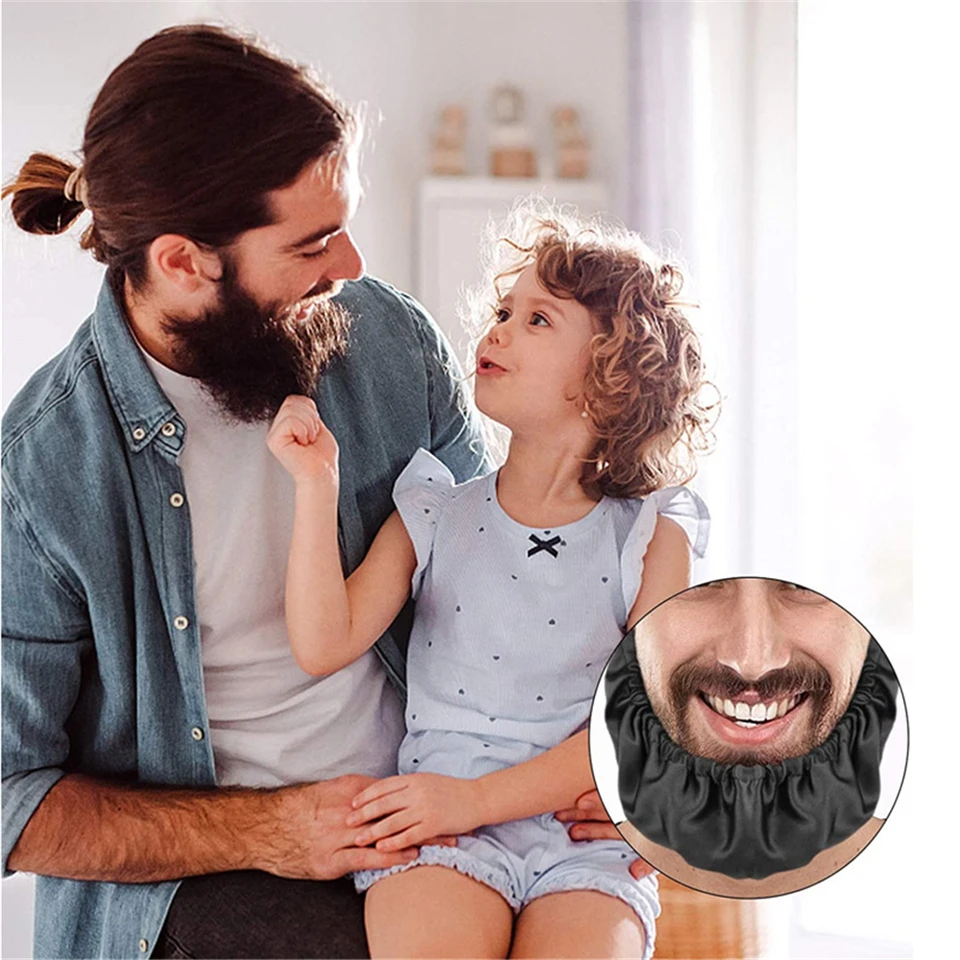 Adjustable Silk Beard Covers & Bandana Caps - Bonnet Guard For Men's Facial Hair