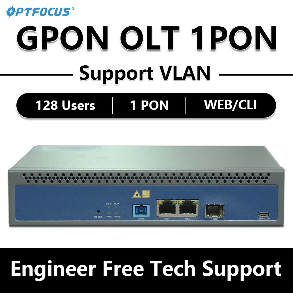 OPTFOCUS GPON OLT 1PON 128 ONU 10G 업링크 C+ GBI..