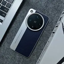 Fashionable Colorblock Leather Anti - Fall Phone Case with Camera Protection for OPPO Find X8s (Blue)