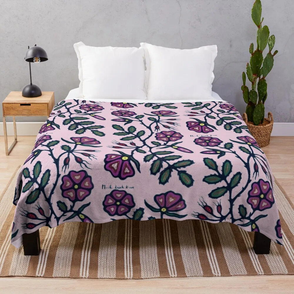 

Wild rosehips Throw Blanket Moving Blanket Nap Blanket Beach Blanket Hairy Blanket