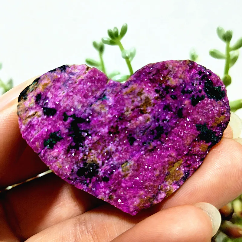 Natural Stone Cobaltocalcite Pink Heart Crystal Raw Rock Mineral Feng Shui Crystal Ornaments Chakras Reiki Healing Stones 2