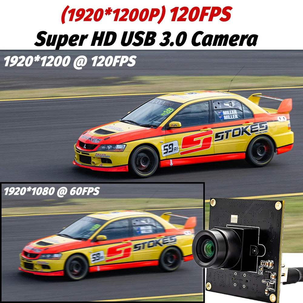 USB3.0 Global Shutter 2.3MP 120FPS Camera Module High Frame Rate Webcam With No