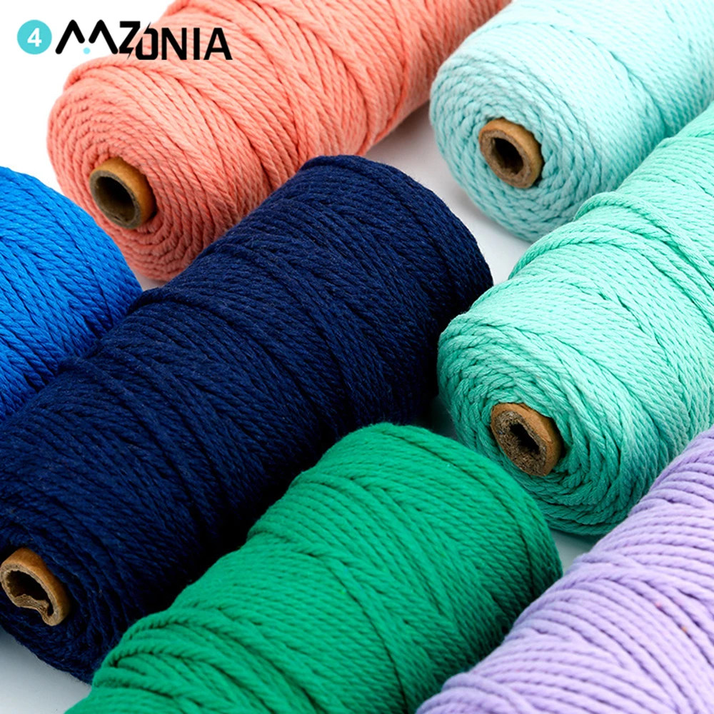 100% Macrame Braided Cotton Cord 3mm 110yards Rope For Macrame DIY Crafts