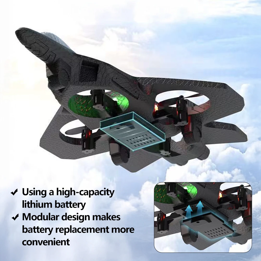 Avion RC 2.4G 4CH Planeur télécommandé L26/L27 Bleu Vert