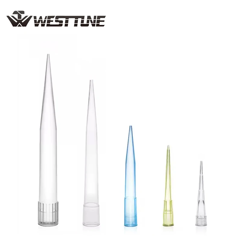 מערב טון מעבדה 10ul 200ul 1ml 5ml 10ml טיפים לפיפטה נוזלית למעבדה, טיפים אוניברסליים לפיפטה