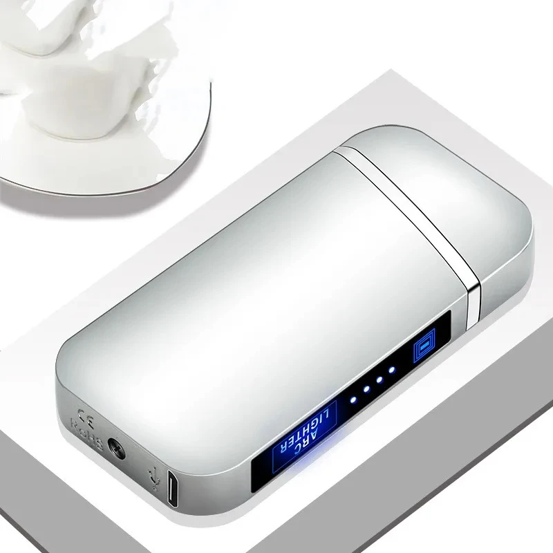 Smart Chip Electric Dual Arc USB Lighter Outdoor Windproof Pulse Plasma Flameless Digital Power Display Lighter Men's Gift 6