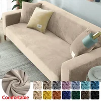 Velvet Elastic Sofa Covers 1/2/3/4 Seats Solid Couch Cover L Shaped Sofa Cover Protector Bench Covers 1