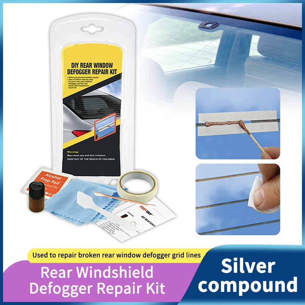 

2024 Car Rear Window Defogger Repair Kit DIY Quick Repair Scratched Broken Defroster Heater Grid Lines Auto Care Accessories
