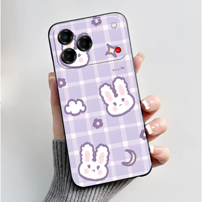 Enhanced Cute Black Bumper Silicone Phone Case with Shockproof Cartoon Panda Design