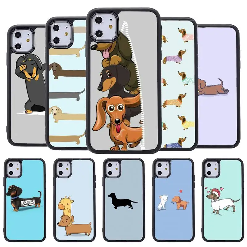 Мультяшный чехол для телефона с таксой сосиской собакой Iphone 5 SE 2020 6 6s 7 8 plus X Xr XS 11 12