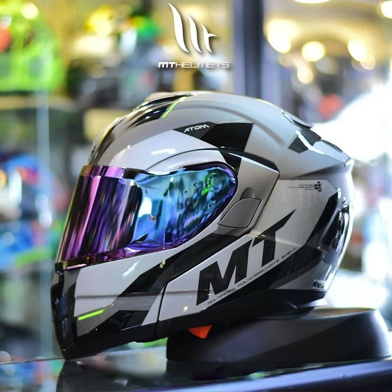 thumbnail image 1 of NEW Cascos De Carreras Profesionales MT ATOM SV, Cascos Modulares De Cara Completa Aprobados Por ECE DOT, Originales, Invierno, 1 of 5