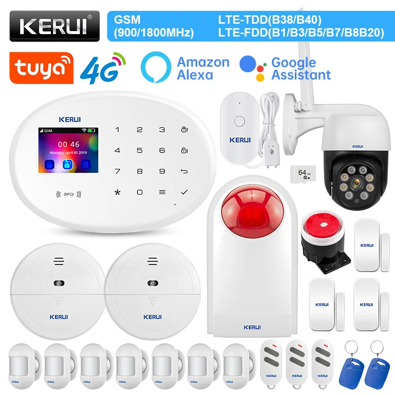 

KERUI W204 Tuya умный дом Комплект 4G WIFI GSM сигнализация Беспроводная IP камера датчик движения Детектор анти вор система безопасности
