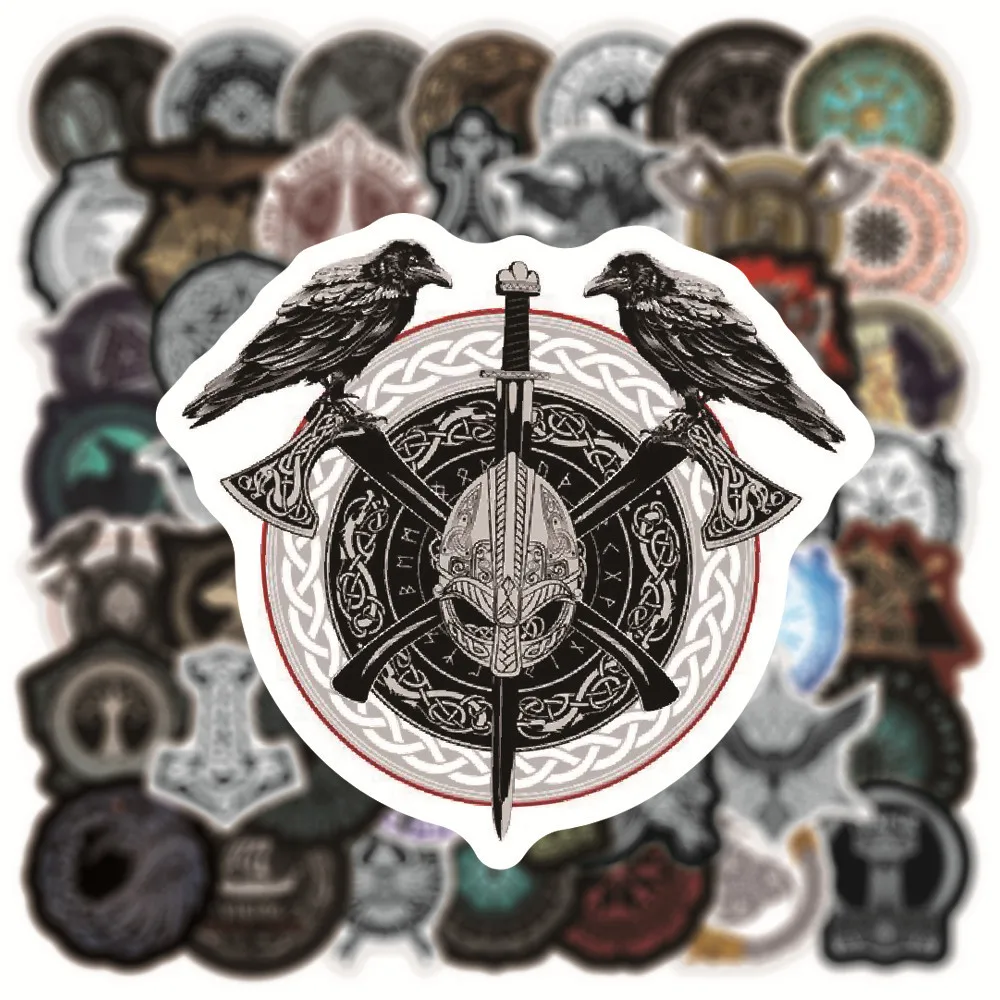 10/50PCS Vintage Viking Totem Aufkleber Cartoon Persönlichkeit Aufkleber Für Gepäck Gitarre Skateboard Coole Aufkleber Aufkleber für Kind geschenk