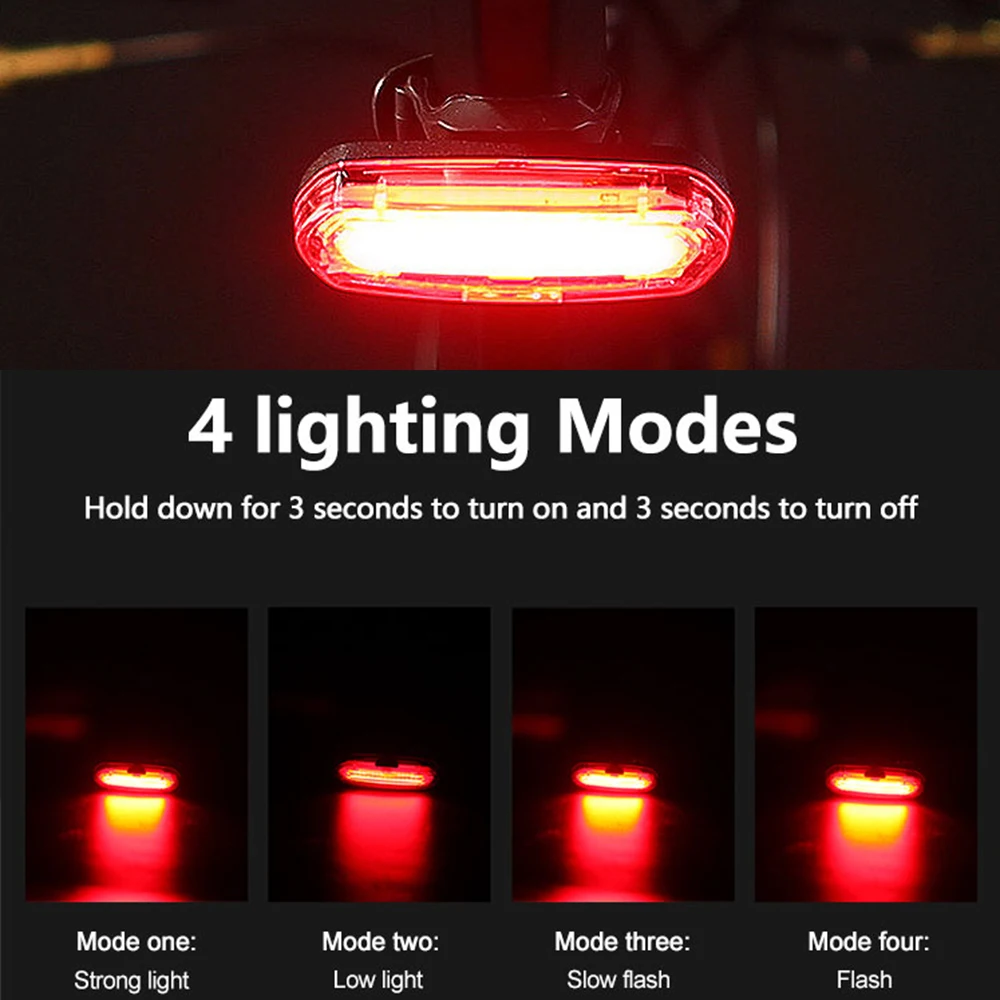 Red USB Bike Rear Light - Image 2