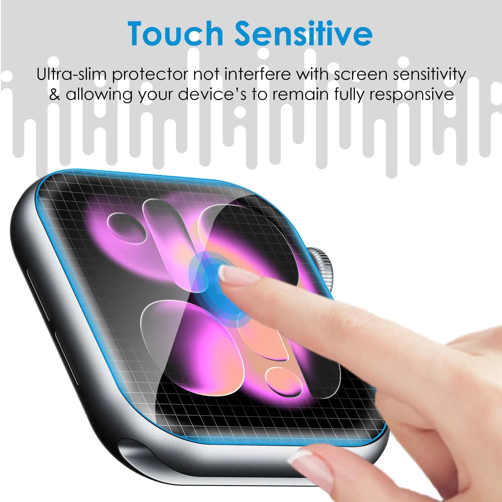 10-Pack Flexible TPU Screen Protector for Apple Watch - Anti-Scratch HD Clear Cover Film