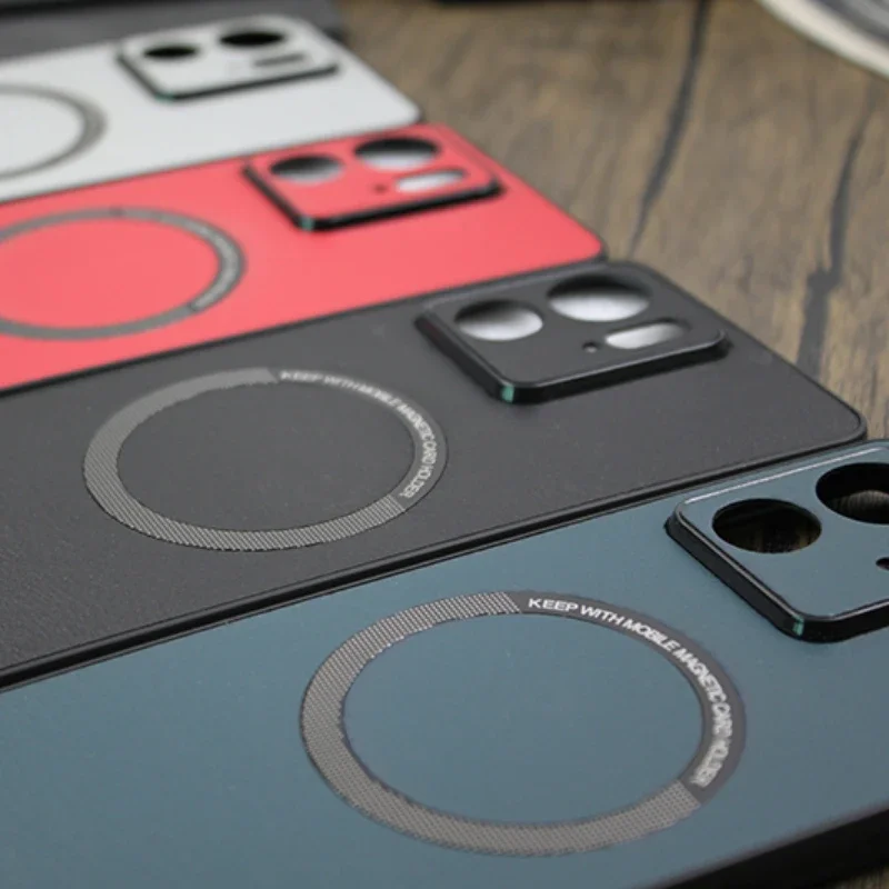 Magnetic PU Leather + TPU Protective Back Cover Case
