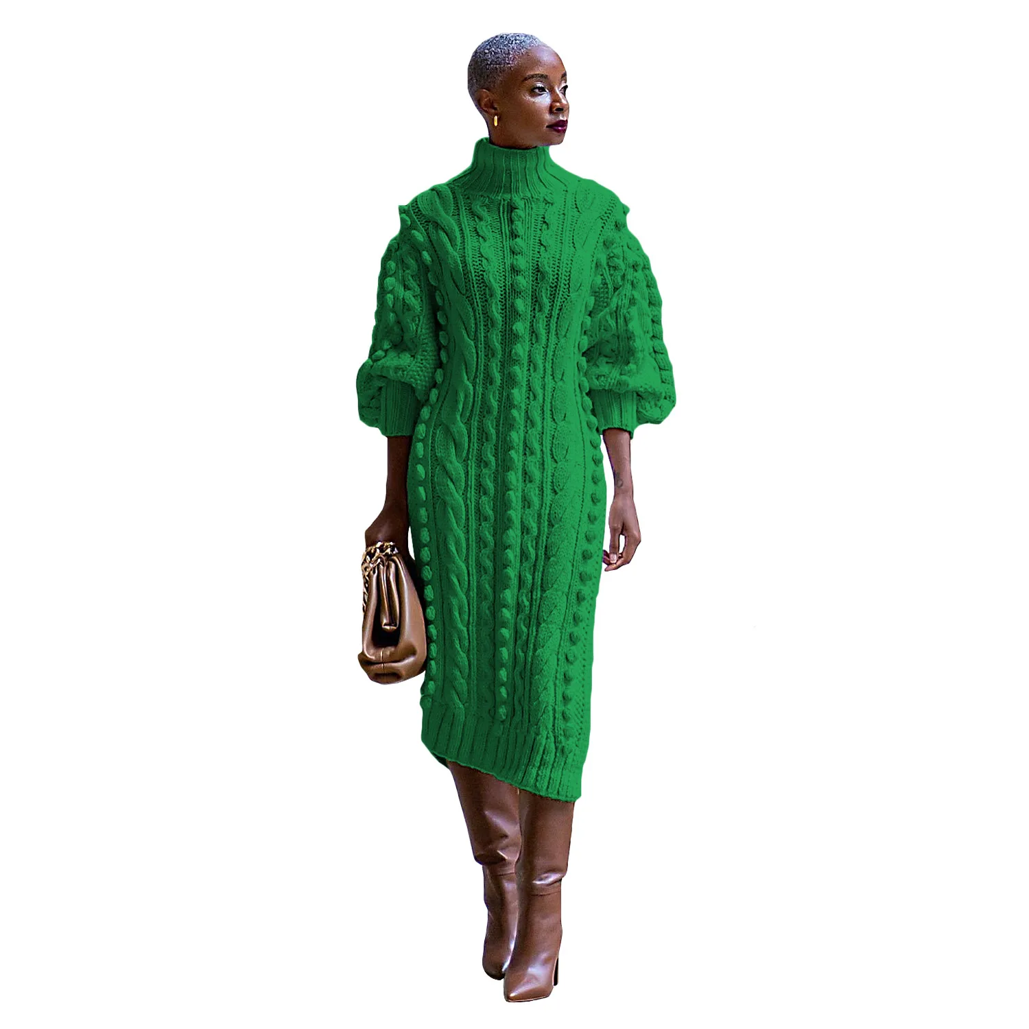 

African Dresses for Women Autumn Winter 2023 African 3/4 Sleeve Polyester Yellow Green Black Maxi Dress Dashiki African Clothes