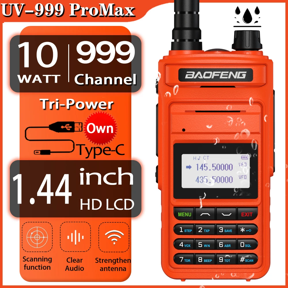 BaofengUV999ProMax10W999CHWalkieTalkieUV999DualBandPortable