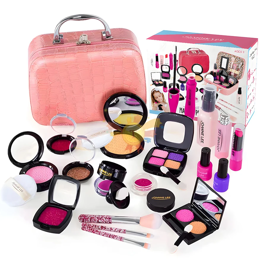 (Not Real Makeup)Pretend  For Girls, Pretend Play  Set - With Cosmetic Bag  Birthday Christmas, Toy