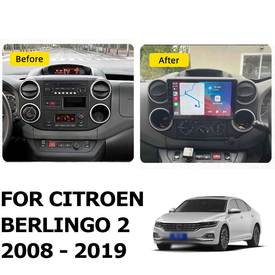 4G+64G Car AutoRadio Multimedia Video Player For Citroen Berlingo For  Peugeot Partner 2008 - 2019 Android 10 Navigation GPS