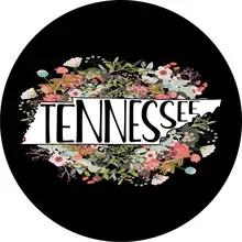 

State of Tennessee Outline Flowers/Floral Spare Tire COVER CAR for any Vehicle, Make, Model and Size - Jeep, RV, Travel Trailer