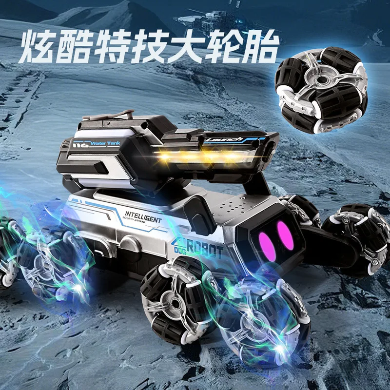 2.4G Eight Wheel Intelligent Robot Dog Stunt Car Launch Water Gun Climbing Deformation Drift Remote Control Car Boy Toy
