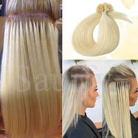 Extensions de cheveux naturels à pointe droite, à kératine, fusion à chaud, noir, brun, marron, pré-collées, 50 pièces 6