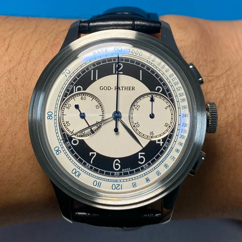 Orologio Pilota Da Uomo Panda Chronographe Replica Orologio Gabbiano St1901 Abito Moda Casual Orologio Meccanico Manuale Per Uomo 40Mm