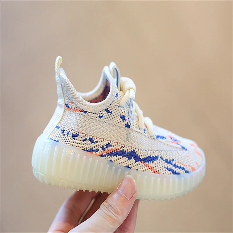 

Children Sneakers 2024 Spring Kids Sports Shoes for Girls Flying Woven Breathable Mesh Shoes for Boys Casual Shoes Baby Sneakers