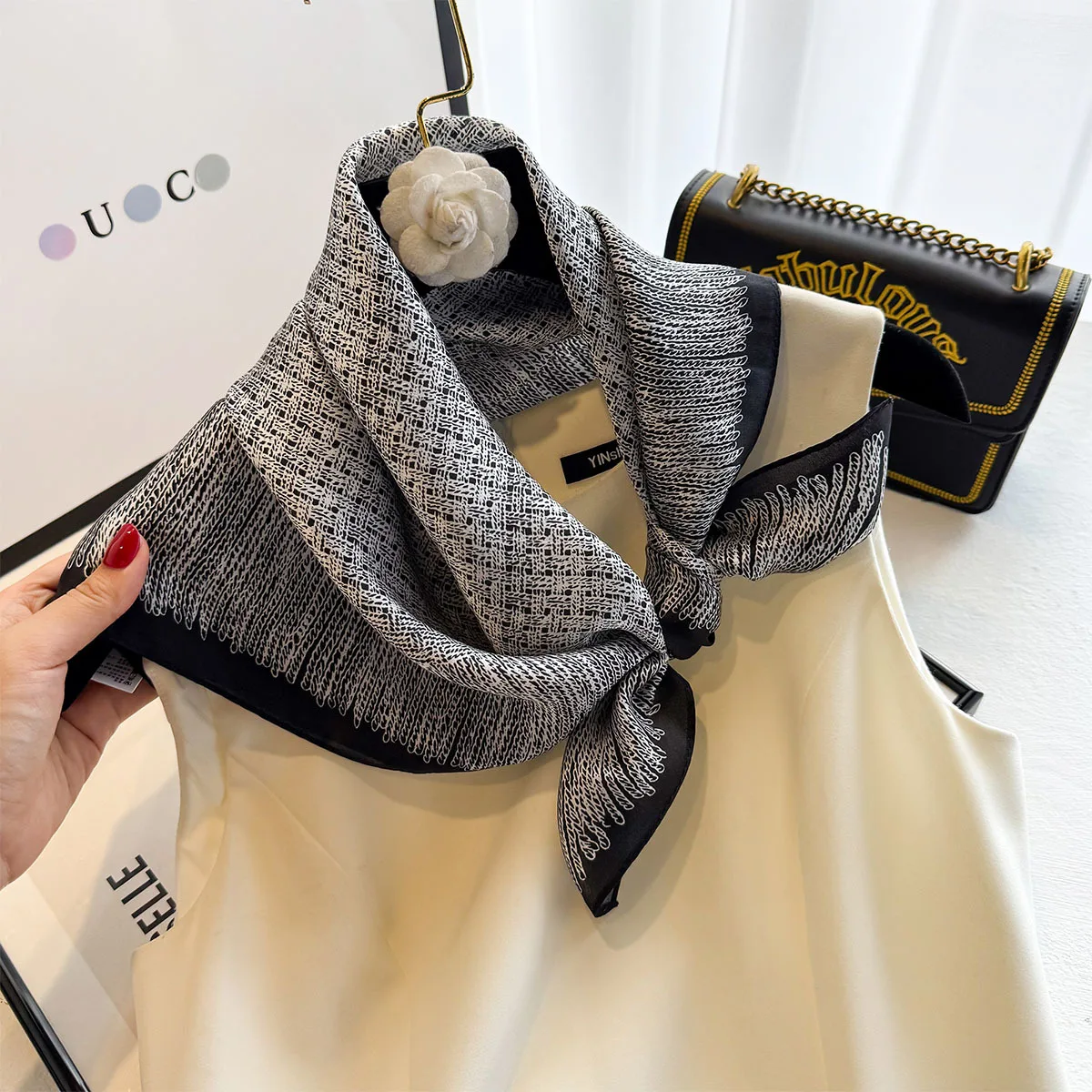 100% Mulberry Silk Square Scarf for Women