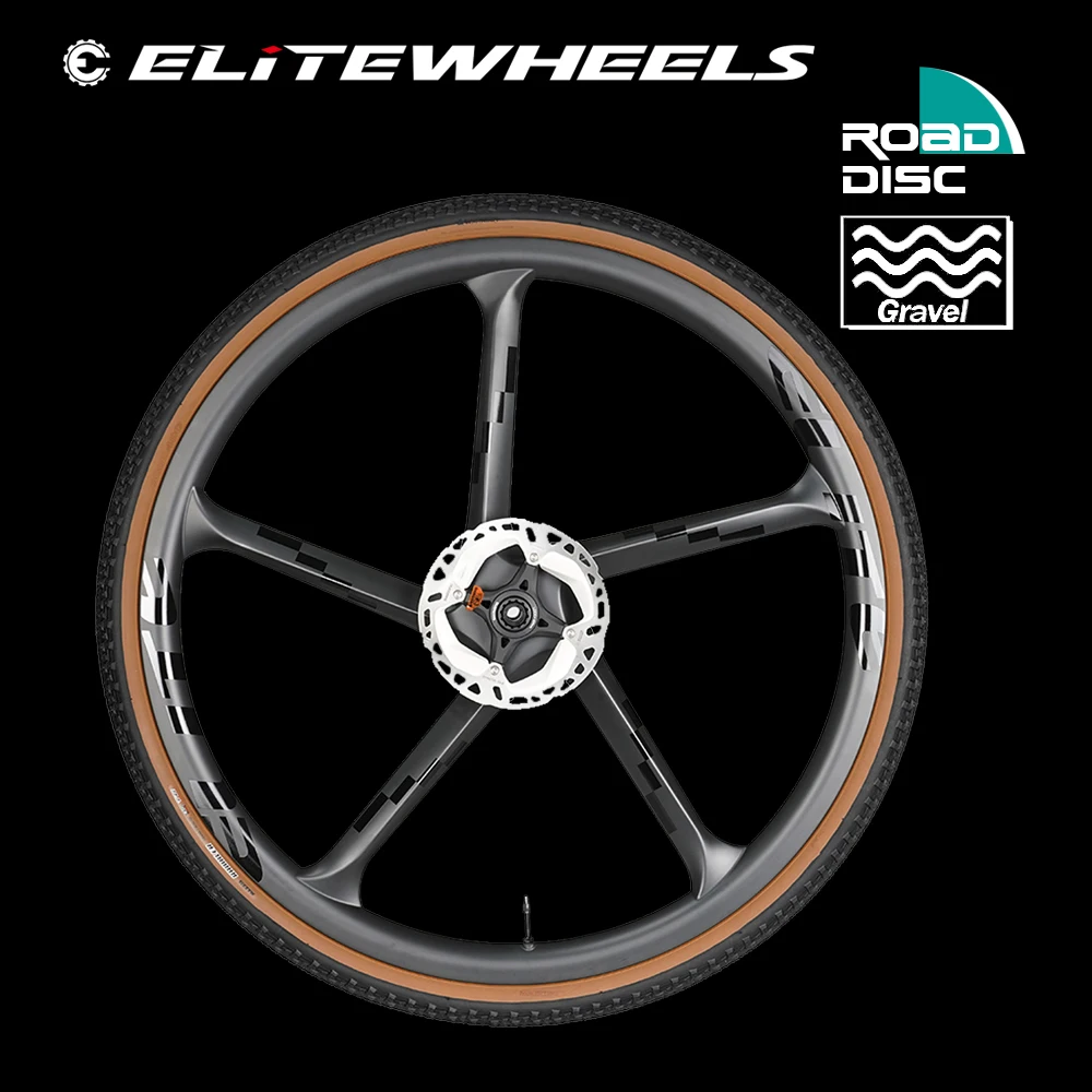 ELITEWHEELSFiveSpokeCarbonWheelsetRoadDiscGravelTrailCross