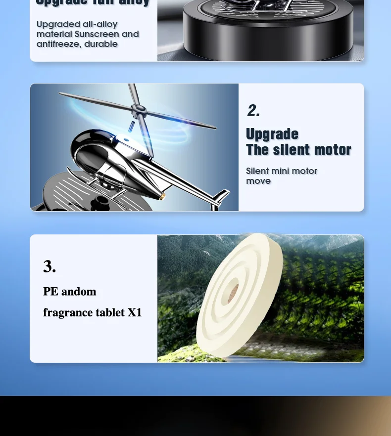 Auto Lufterfrischer C9 Mann Hubschrauber Solar Aromatherapie Auto Innen  Zubehör Propeller Rotierenden Parfüm Diffusoren Dekoration - AliExpress