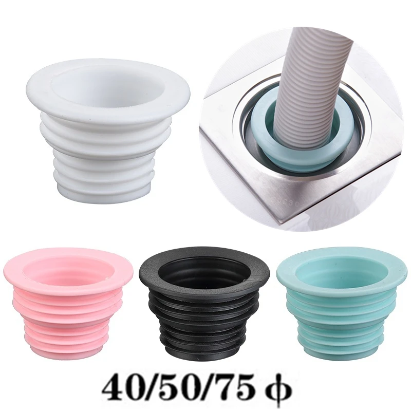 Drain Pipe Leak-proof Sealing Gasket Rubber Pipe Hose Prevent Dripping Leakage Plug Kitchen Deodorant Sealing Plug 1pcs