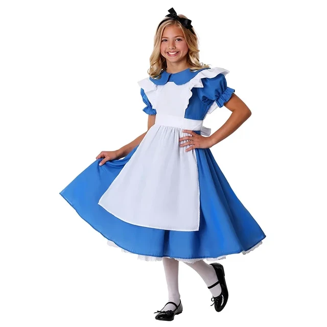 Alice Cosplay Costume Alice in Wonderland Costume Lolita Dress Maid Cosplay  Fantasia Carnival Halloween Costumes for Kids - AliExpress