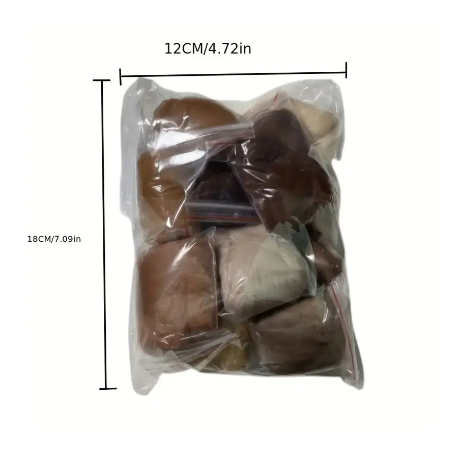 1 Roll 10 Colors Brown Needle Felting Wool Animal Series Wool Fibre Roving for Needle Felt DIY needle felting wool