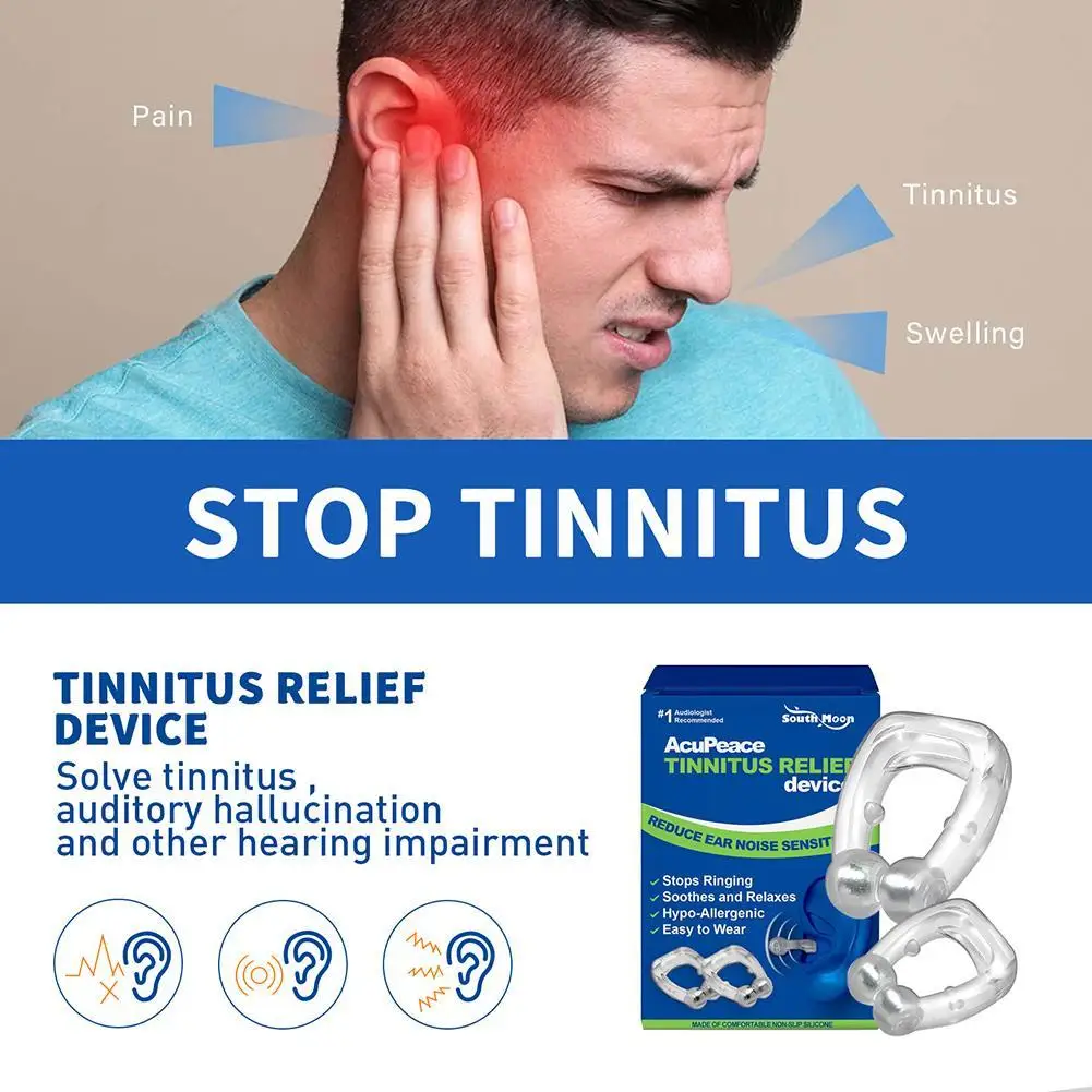 

Tinnitus Relief Ear Clip Portable Anti Tinnitus Ear Stopper Tool Relief Tinnitus Ringing Ear Cuff Calm Pressure Ear Device W9Q8