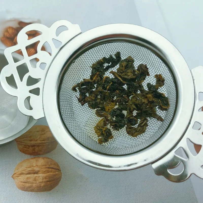 304 Stainless Steel Tea Infuser Anti-rust Convenient Double Winged Handles Loose Leaf Tea Strainers for Home Gold/Silver