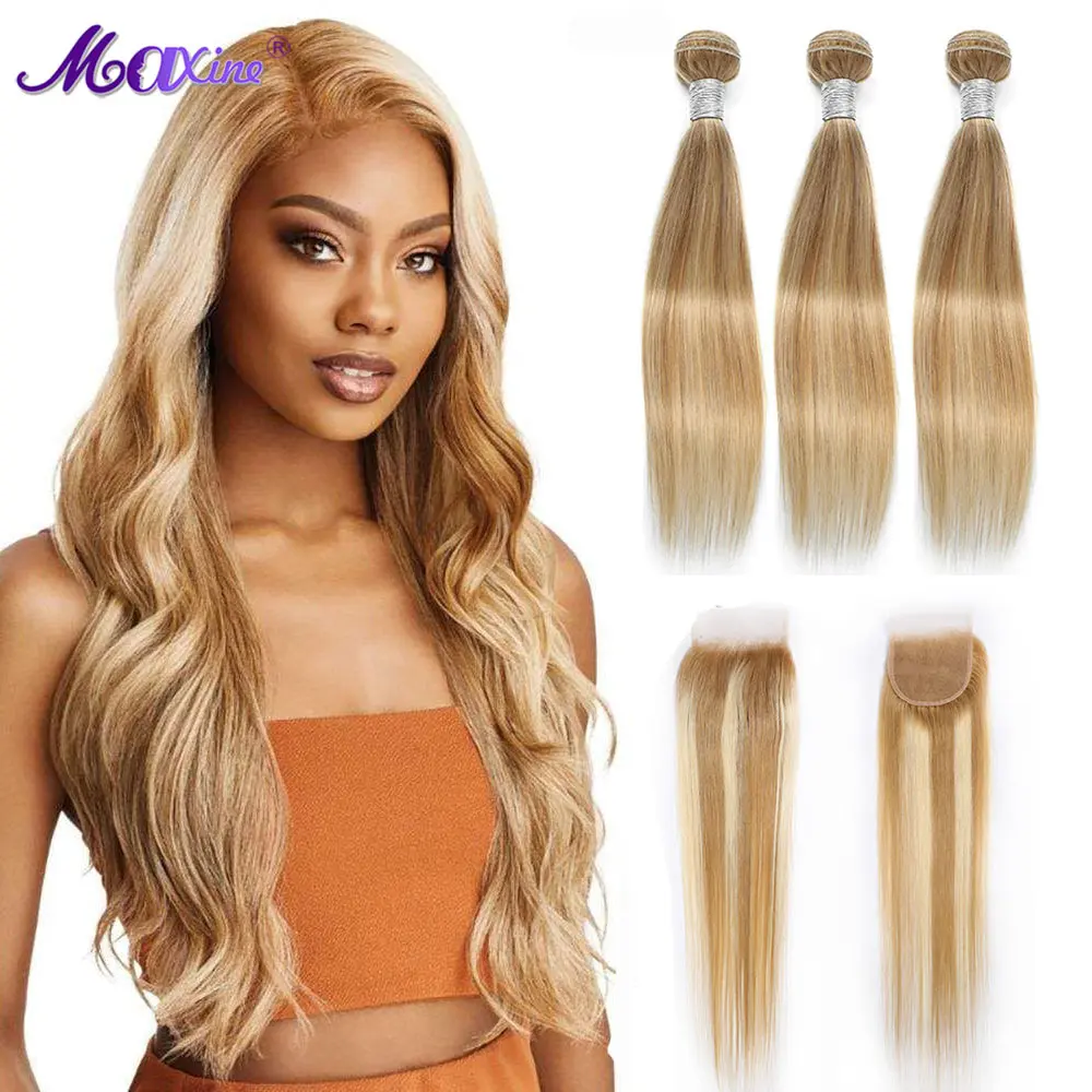 ハニーブロンドストレートの人間の髪の毛ストランド、最大色のバッチ