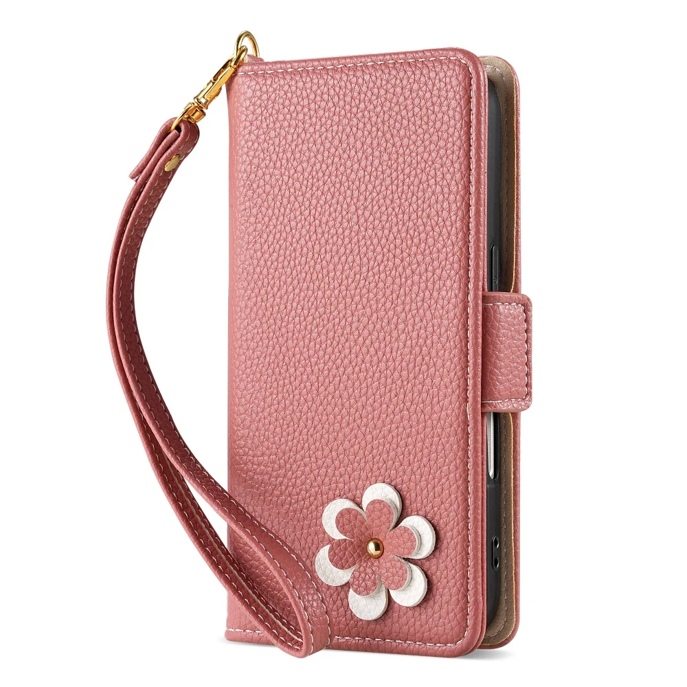 Elegant 3D Floral Leather Phone Wallet Case with Card Slot and Flip Cover