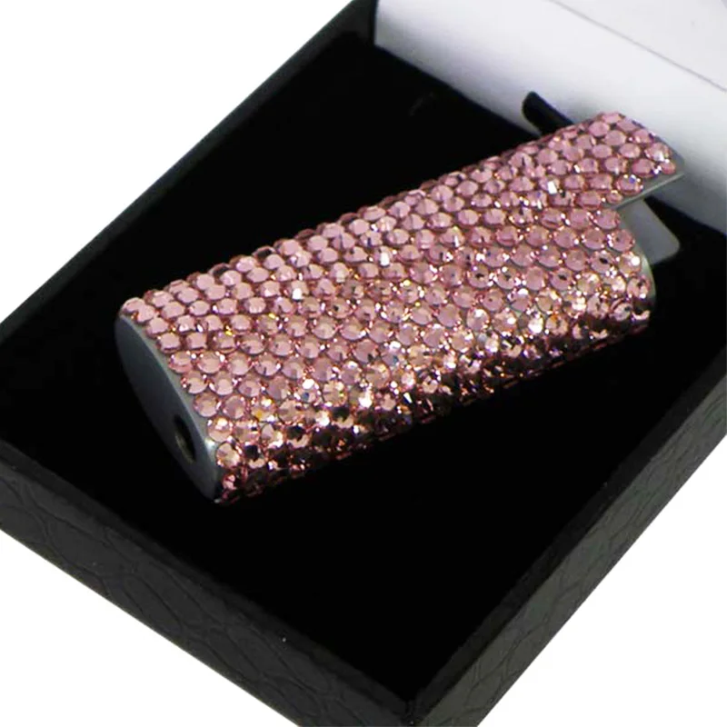 Luxury women Lighter Cases Glitter Crystal Shiny Inlaid Brick Lighter