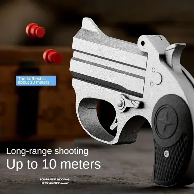 Children Portable Deringer Launcher Mini Manual Soft Bullet Shell Ejection Toy Gun Boy Small Pistol Pocket Model 4