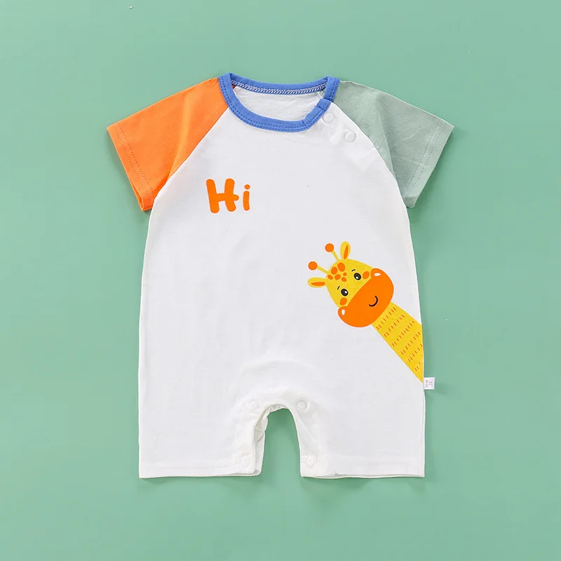 2023 Verão Infantil Criança Bodysuits Bebê Meninos Meninas Algodão One-Pieces Recém-nascido Casual Macio Manga Curta Romper Macacão Romper