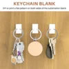 100Pieces Wooden Keychain Blanks Bulk Round Wood Engraving Blanks Unfinished Wooden Key Ring Key Tag B 3