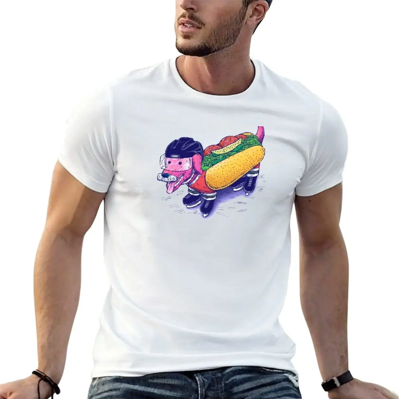 Chicago Hockey Dog T-shirt summer clothes anime Aesthetic clothing mens t shirts