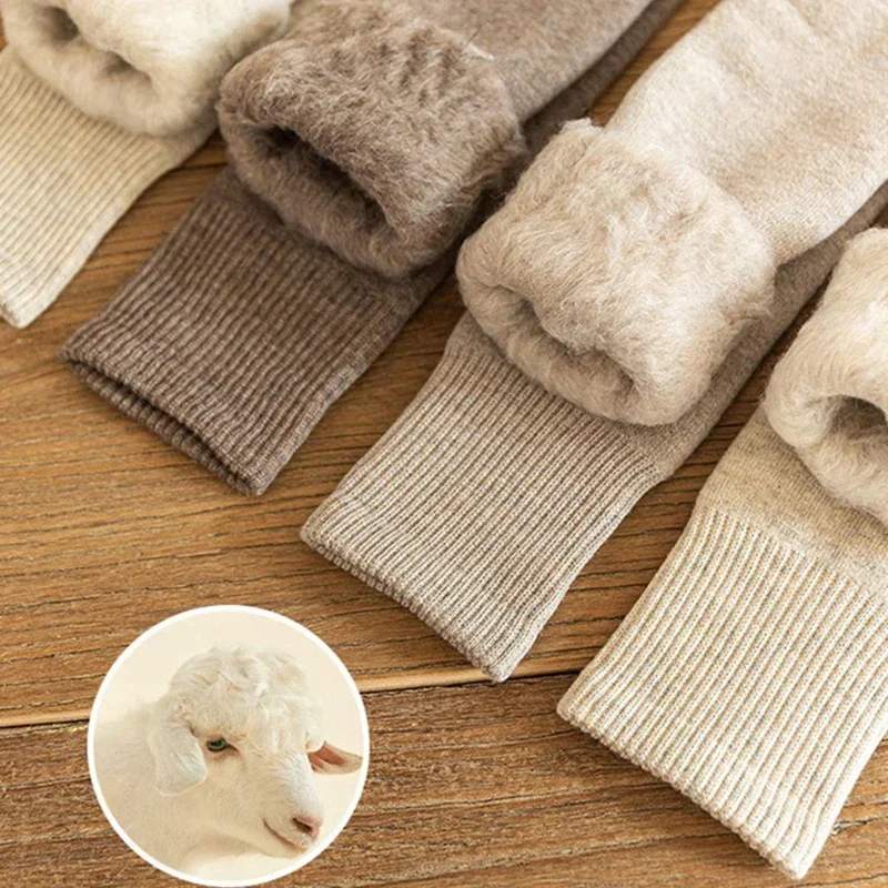 Women's Thick Warm Knee-High Socks – Soft Fluffy Thermal Long Socks, Cozy Solid Color Winter Leg Socks for Cold Days