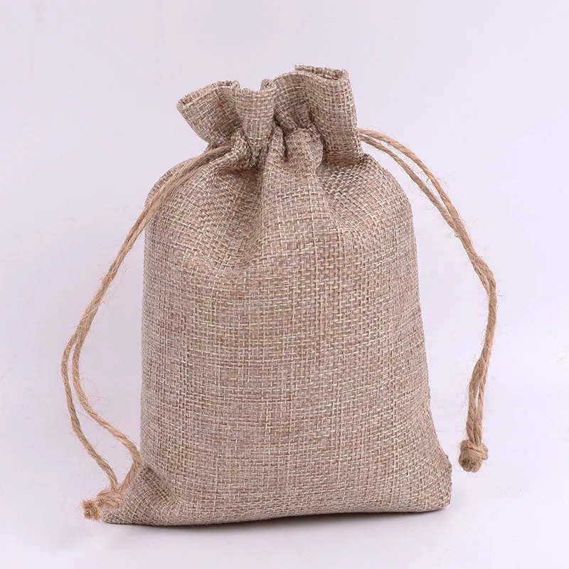 

50Pcs Hangover Kit Bags Vintage Natural Burlap Hessia Gift Wedding Holder Bag for Guests Gift Event Party Drawstring Pouches