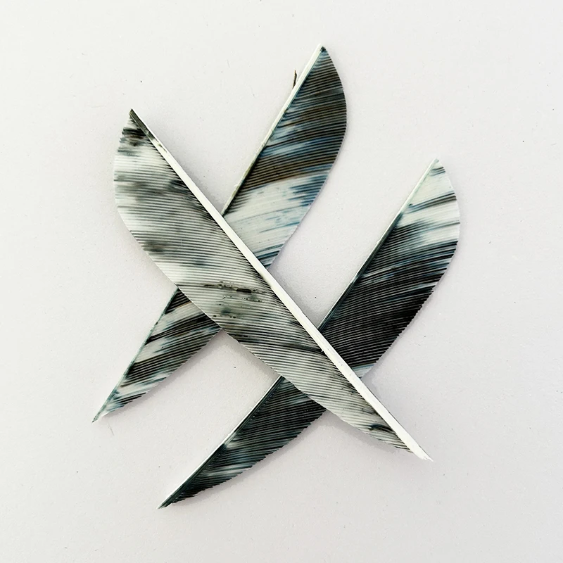 3Inch Arrow Feathers Ink Painting WhiteTurkey Feather Fletching 50Pcs Arrow Fletches Rest Parabolic DIY Hunting Bow Accessories